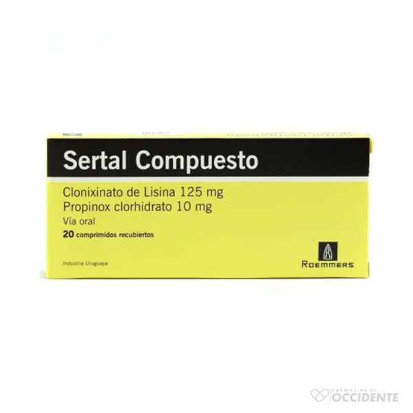 SERTAL COMPUESTO 10 MG COMPRIMIDOS X 20