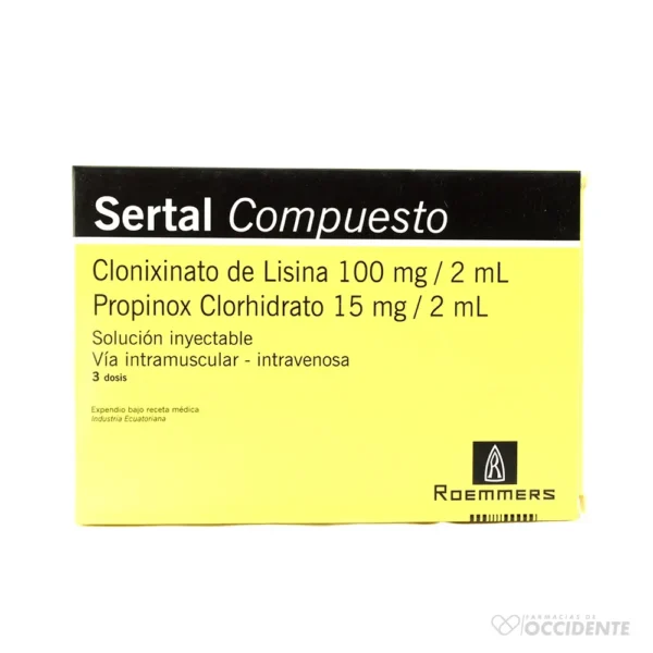 SERTAL COMPUESTO INYECTABLE 15MG/2ML X 1 DOSIS (CAJA DE 3)