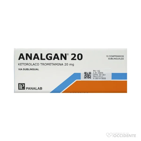 ANALGAN 20 MG SUBLINGUAL X 10