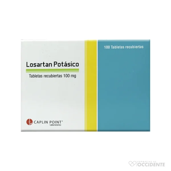 LOSARTAN POTASICO 100MG TABLETAS X BLISTER (CAJA 10 BLISTER). CAPLIN POINT