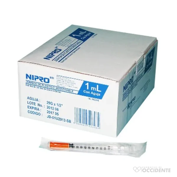 JERINGA NIPRO DE INSULINA 1ML 29G X 1 (CAJA DE 100)