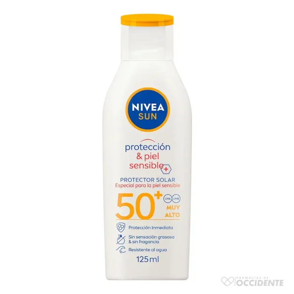 NIVEA SUN FPS-50 BLOQ HIDRAT P/SENS X 125ML