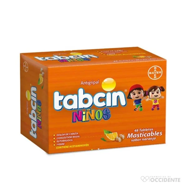 TABCIN NIÑOS TABLETAS MASTICABLES X UNIDAD (CAJA 48)