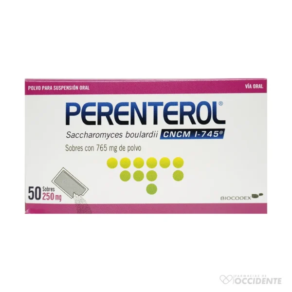 PERENTEROL SOBRES 250MG X 1 (CAJA 50 SOBRES)