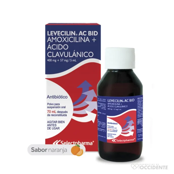 LEVECILIN AC BID 400MG 57MG/5ML PPS X 70ML