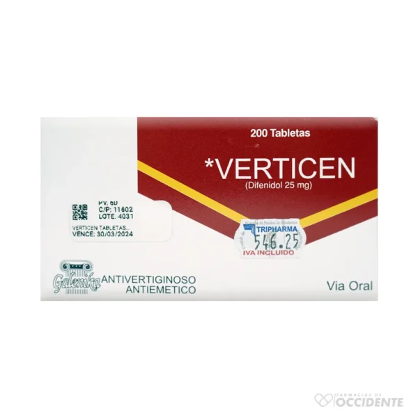 VERTICEN TABLETAS 25MG X 5 (CAJA 40 BLISTER)