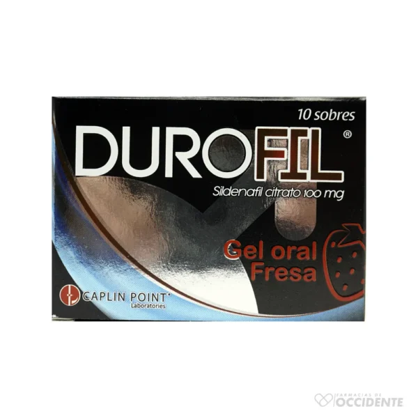 DUROFIL GEL ORAL FRESA (SILDENAFIL 100MG) X 1 SOBRE. (CAJA 10 SOBRES)