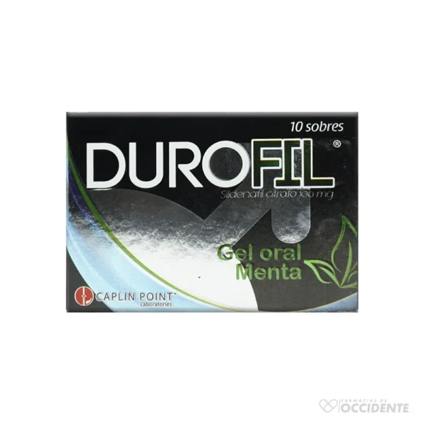 DUROFIL GEL ORAL MENTA (SILDENAFIL 100MG) X 1 SOBRE. (CAJA 10 SOBRES)