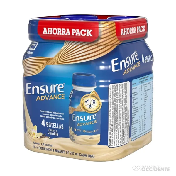 ENSURE ADVANCE X 237ML x 4PACK Envase Plastico