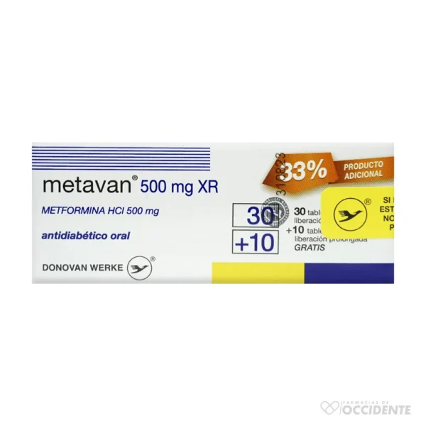 METAVAN XR TABLETAS REC 500MG x 30