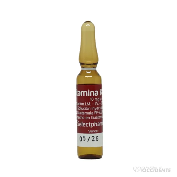 VITAMINA K1 10mg/ml AMPOLLA X 1(CAJA DE 25UNIDADES) . SELECTPHARMA