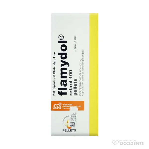 FLAMYDOL RETARD 100MG PELLETS X 1 (CAJA DE 200 UNIDAD)