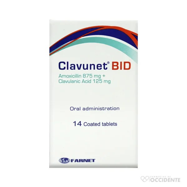 CLAVUNET BID TABLETAS 875MG/125MG X 14