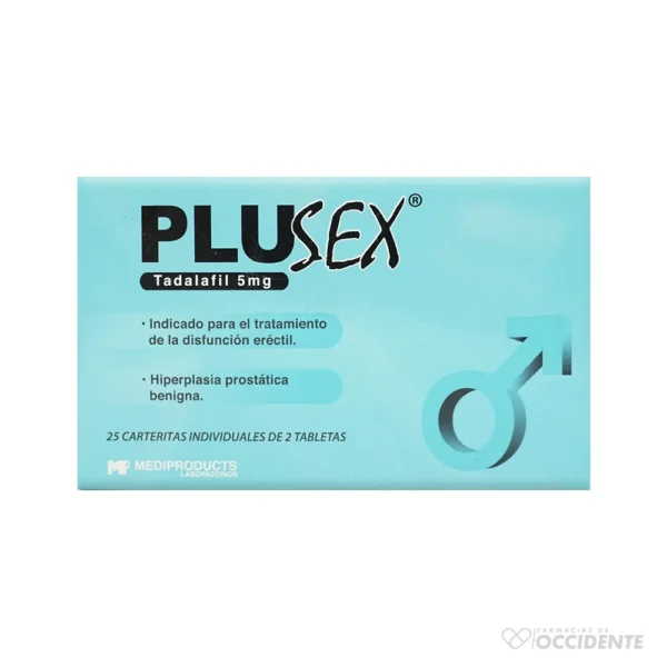 PLUSEX (TALADAFIL 5MG) TABLETAS X 1 SOBRE (CAJA 25 SOBRES)