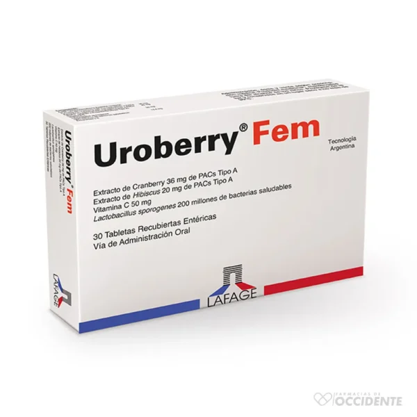 UROBERRY FEM TABLETAS 36/20/50MG X 30