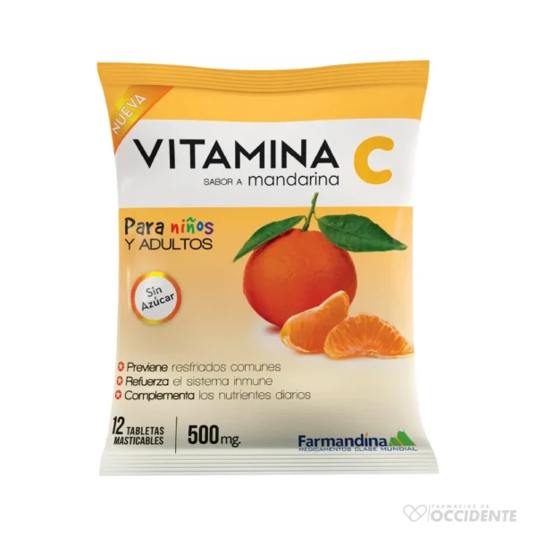 VITAMINA C FARMANDINA 500MG MANDARINA X 12 TAB