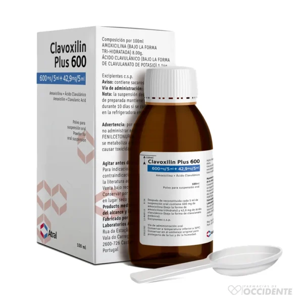 CLAVOXILIN PLUS 600 POLVO SUSP X 100ML