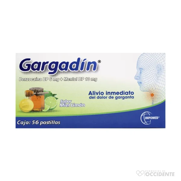 GARGADIN PASTILLAS MIEL/LIMON X UNIDAD (CAJA 56)