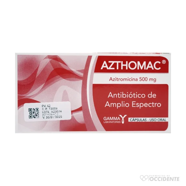 AZTHOMAC CAPSULAS 500 MG. X 1 (CAJA 14 TAB)