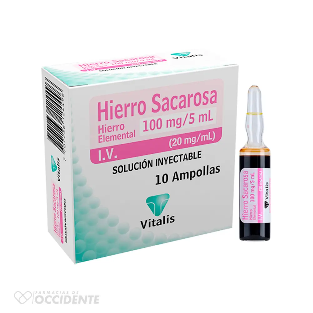 HIERRO SACAROSA 100MG/5ML X UNIDAD (CAJA 10 UNIDADES)