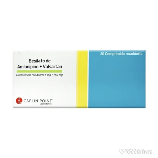 AMLODIPINO VALSARTAN TABLETAS 5MG/160MG X 10 (CAJA 3 BLISTER). CAPLIN