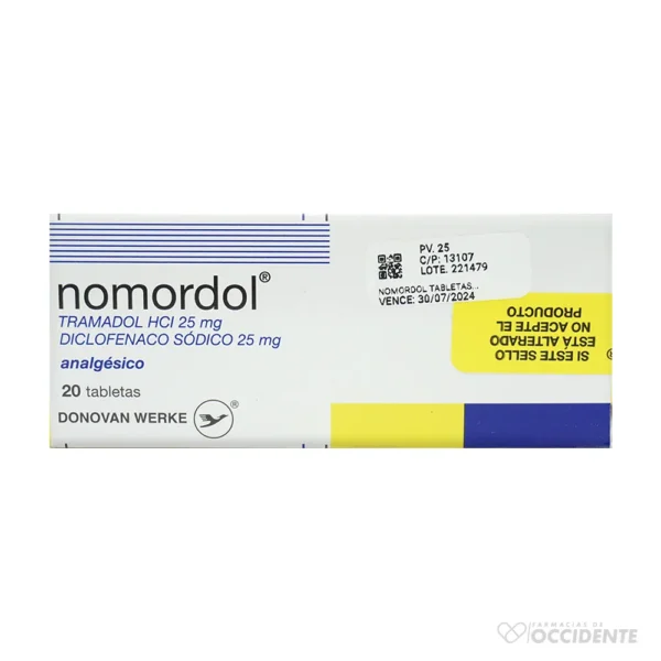 NOMORDOL TABLETAS 25MG X 20