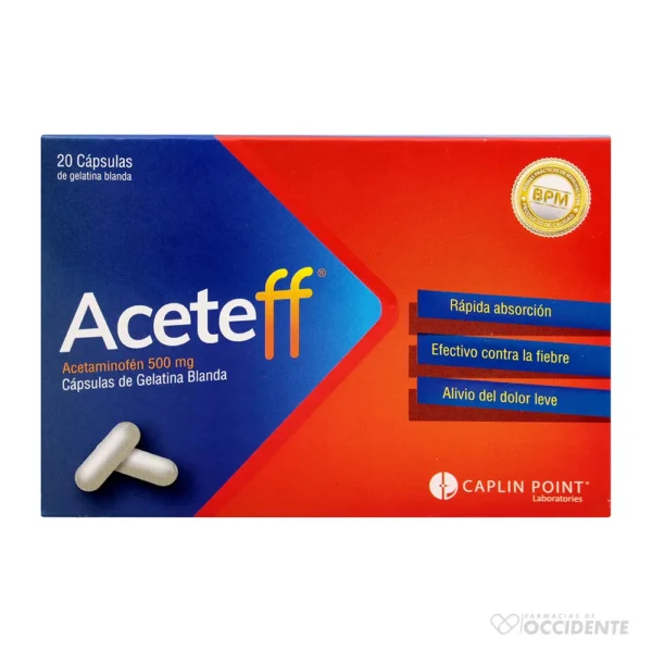 ACETEFF (ACETAMINOFEN GEL CAPSULAS 500MG) X 10 (2 BLISTER)