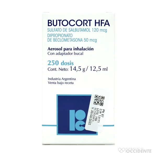 BUTOCORT HFA AEROSOL 120MCG/50MCG X 250 DOSIS