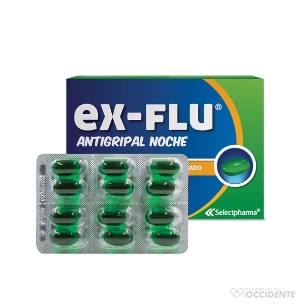 EX-FLU NOCHE CAPSULA GELATINA SUAVE X 2 (CAJA DE 30 SOBRES)