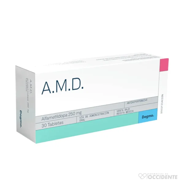 AMD ALFAMETILDOPA 250 MG X 30 TABLETAS