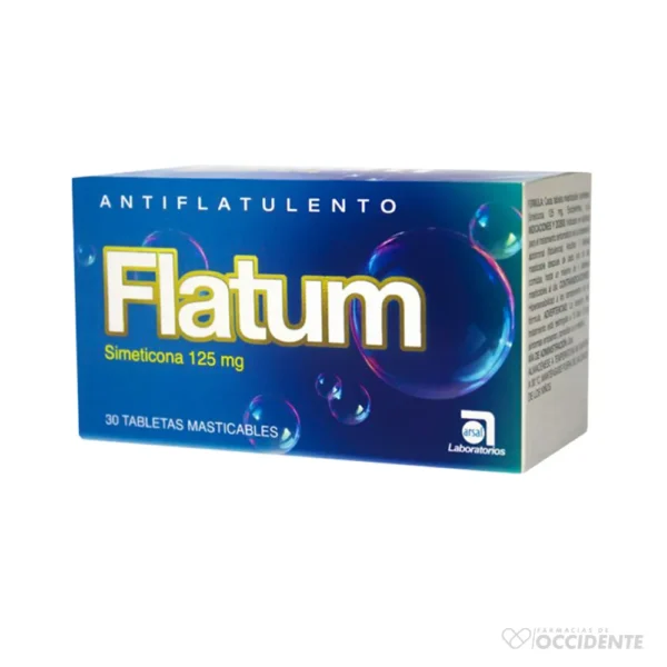 FLATUM TABLETAS MASTICABLES 125 MG X 1 (CAJA DE 30 UNIDAD)