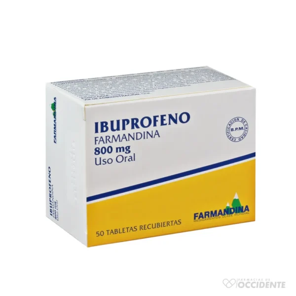 IBUPROFENO FARMANDINA TAB 800MG X 1 (CAJA 50 UNIDADES)