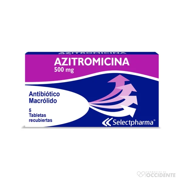 *AZITROMICINA 500mg TABLETA CAJA*5 (SELECTPHARMA)