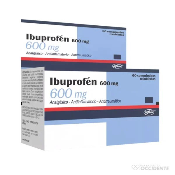 IBUPROFENO 600MG COMPRIMIDOS REC. X 1 (CAJA DE 60 UNIDADES). INFASA