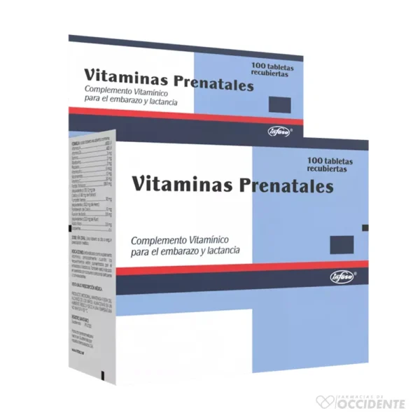 VITAMINAS PRENATALES TABLETAS REC. X 10 (CAJA DE 10 BLISTER). INFASA