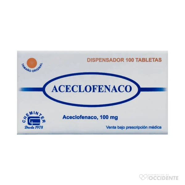 ACECLOFENACO 100MG TABLETAS X 10 (1/2 BLISTER). CHEMILCO