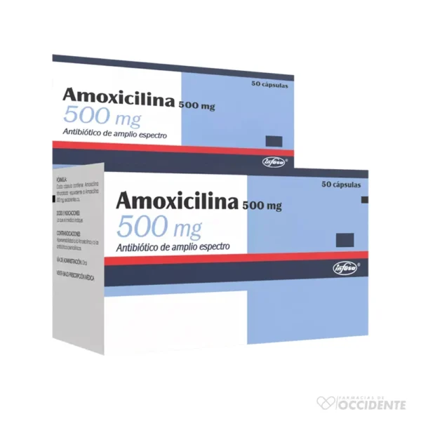 AMOXICILINA 500MG X 1 CAP. (CAJA DE 50 UNIDADES). INFASA