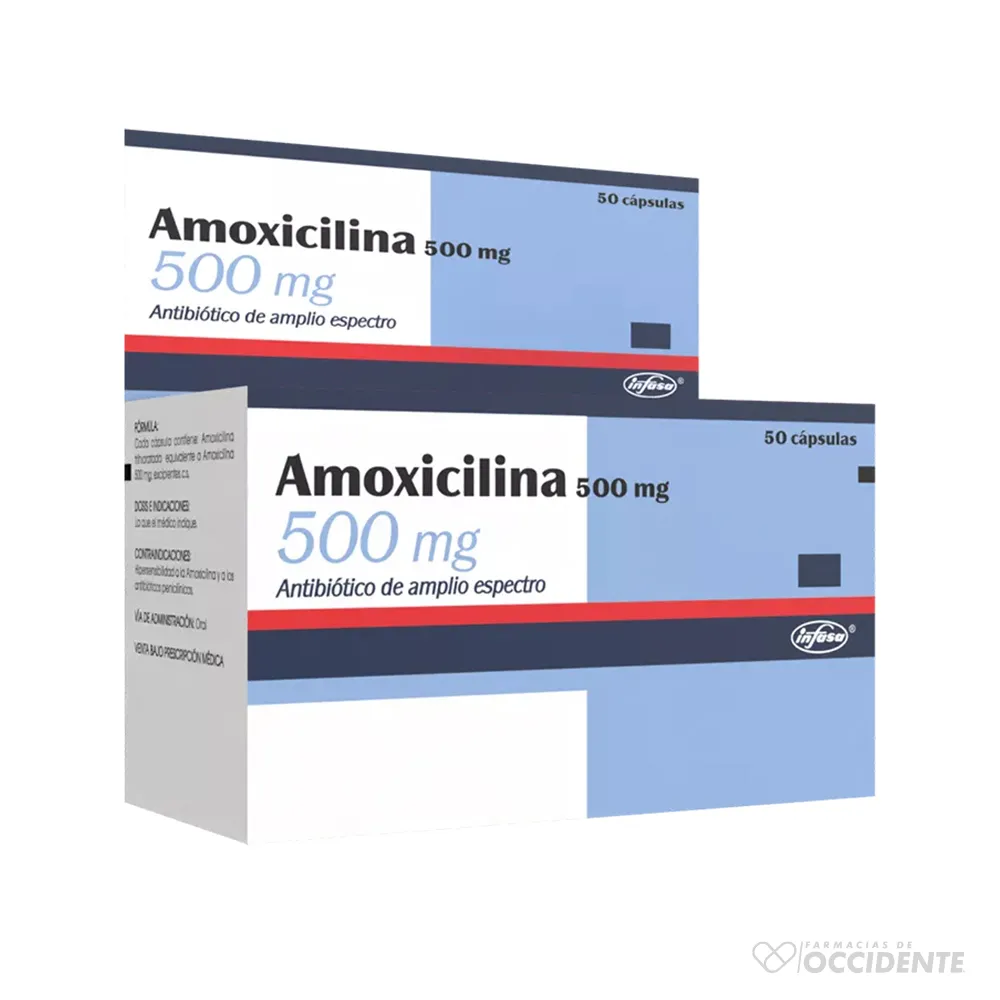 AMOXICILINA 500MG X 1 CAP CAJA DE 50 UNIDADES INFASA Farmacias De 
