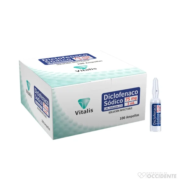 DICLOFENACO 75MG/3ML X 1 AMPOLLA SUELTA. VITALIS (CAJA DE 10 AMP)