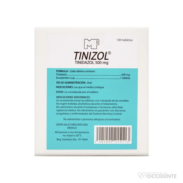 TINIZOL TABLETAS 500MG X 10 (CAJA 10 BLISTER)