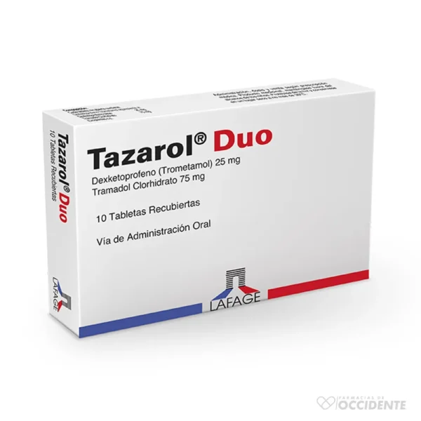 TAZAROL DUO TABLETAS RECUBIERTAS 25MG X 10