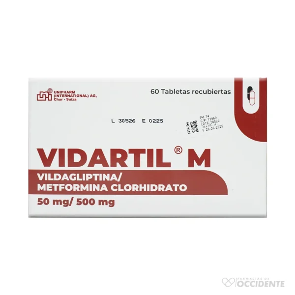 VIDARTIL M 50MG/500MG TABLETAS X 60