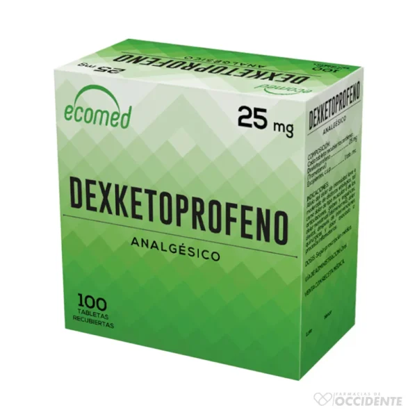 DEXKETOPROFENO 25MG TABLETAS X 1 ECOMED (CAJA 100)