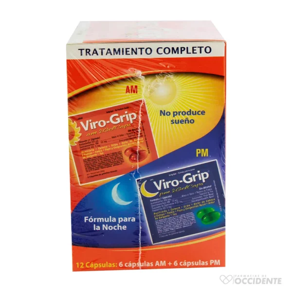 VIROGRIP COMBINADO GELCAPS 6AM + 6PM