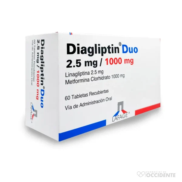 DIAGLIPTIN DUO 2.5MG/1000MG TABLETAS X 60 – Farmacias de Occidente