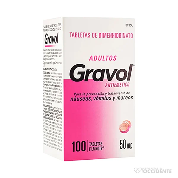 GRAVOL TABLETAS 50MG X UNIDAD (CAJA DE 100)