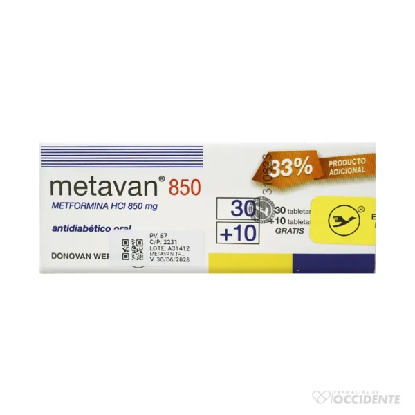 METAVAN TABLETAS 850MG x 30