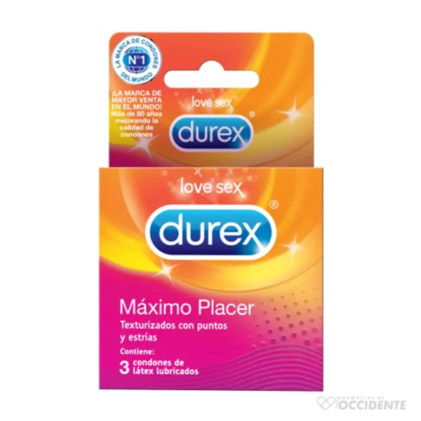 DUREX CONDON MAXIMO PLACER X 3