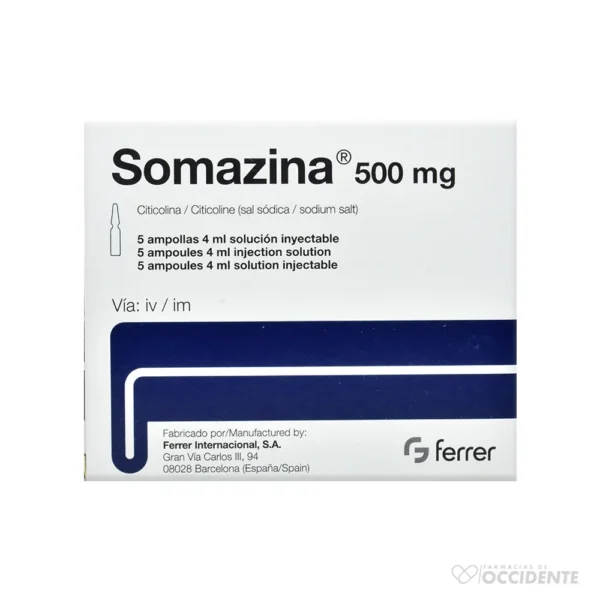 SOMAZINA 500 MG X 5 INYECTABLES.