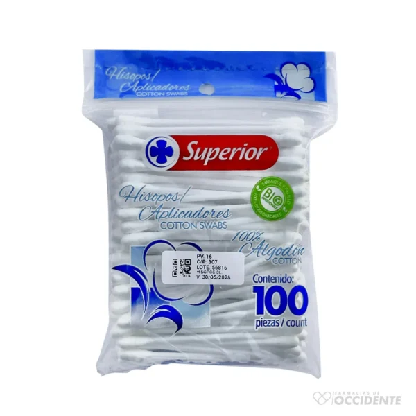 HISOPOS BLANCOS BOLSA x 100